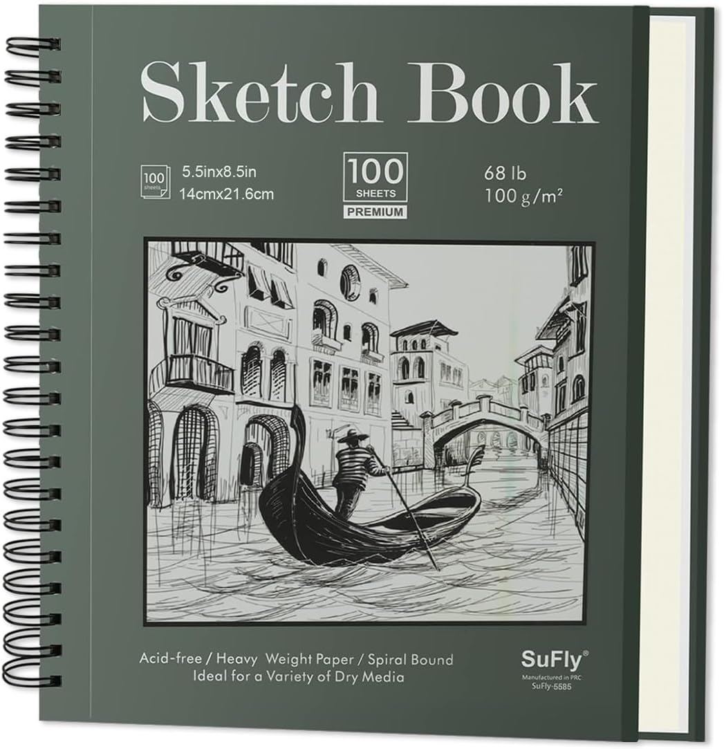 Sketch Book for Kids, Small Sketchbook, Sketch Book 5.5 X 8.5, Pack of 1 (68lb/110gsm), 100 Sheets Artist Sketch Pad, Acid Free Drawing Paper, Art Paper for Drawing and Painting & Adults.
