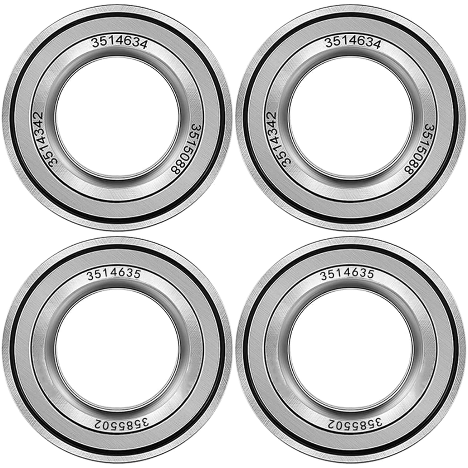 Rowa Front & Rear Polaris Wheel Bearings for Polaris Ranger 700 500 400 / Sportsman 400 450 500 600 700 X2 HO EPS XP EFI, Replace OE Part 3514635 3514634 3514342 510003 3514917, Set of 4