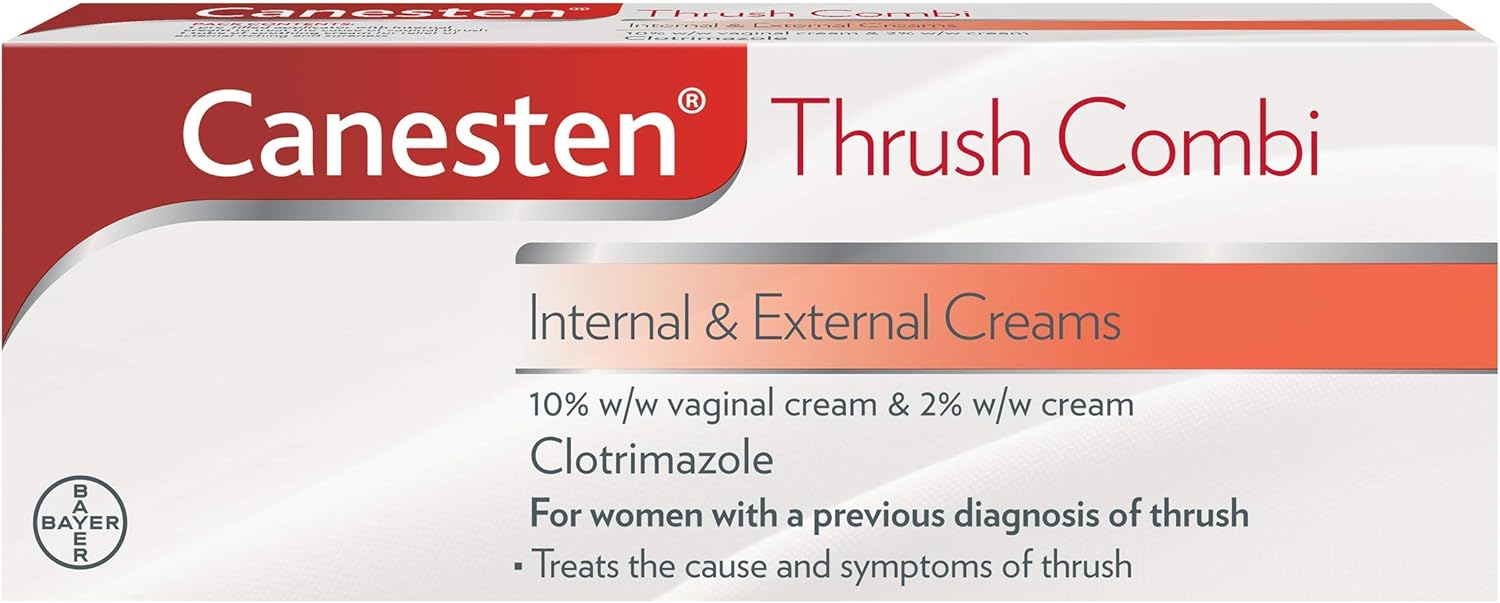 Canesten Thrush Combi Internal & External Creams for Thrush Treatment | Clotrimazole | Two-Step Complete Relief Thrush Treatment