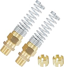 3/8” Hose x 1/2” Male Connector with Spring Guard, 2 Pack Air Brake Hose End Fitting with 2 Pack 3/8” Sleeve Tube