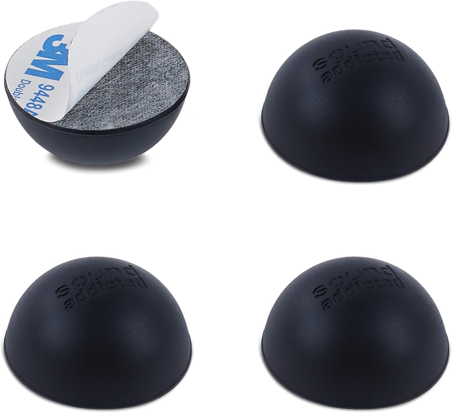 Sound Addicted Subble 1.2'' (4 Pack) Silicone Feet Isolation for Amplifiers, Decks or Any Other Audio Equipment, Non-Skid Hemisphere with Adhesive (Sustain up to 24lb) | Subble
