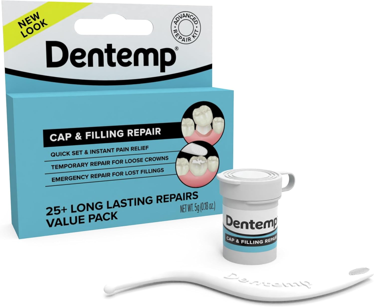 Dentemp Maximum Strength Loose Cap & Lost Filling Repair Kit – 5g (1pk)