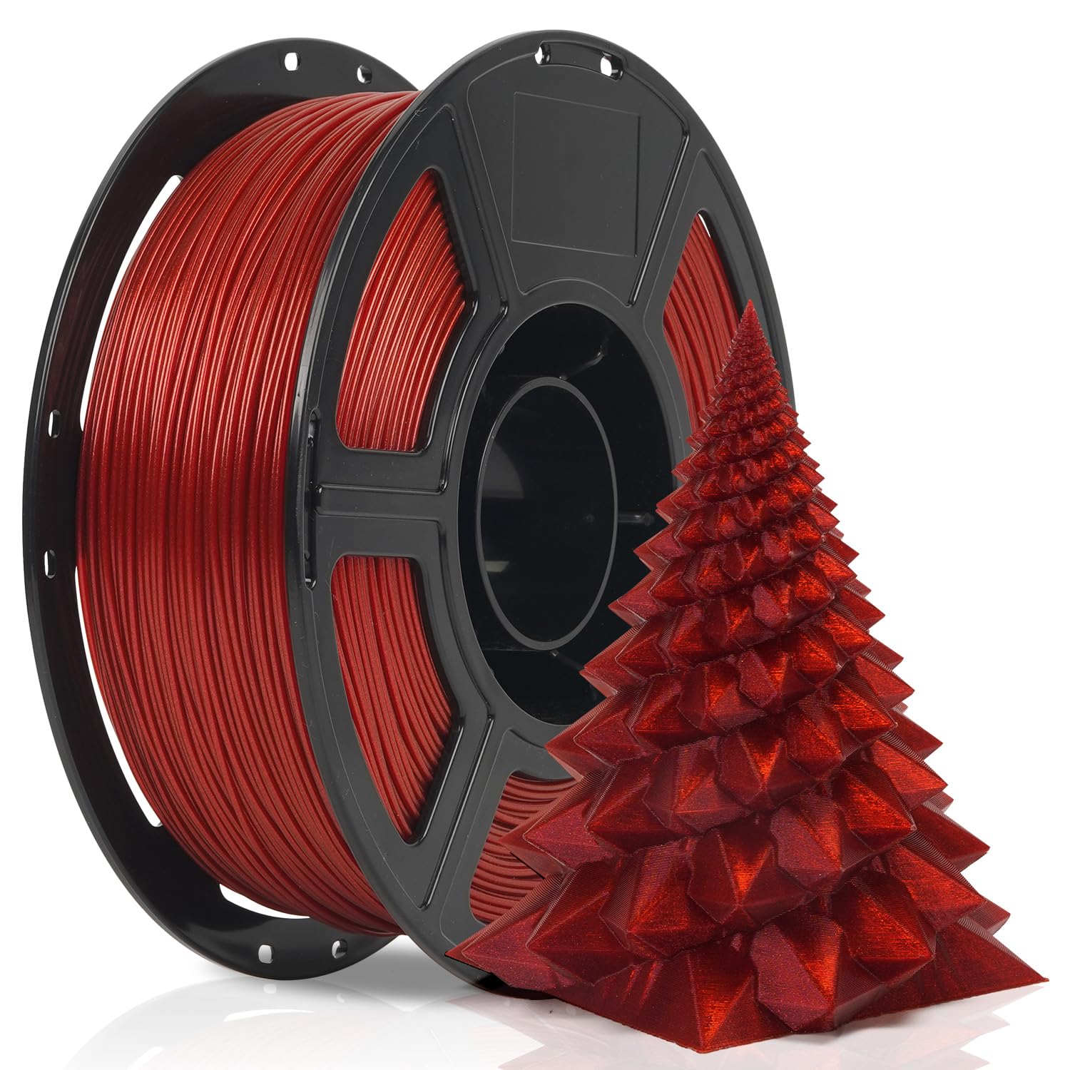 FLASHFORGE Xmas Series Rapid PLA Filament Aurora Red, High Flow Speedy 3D Printer Filament Max 500mm/s High-Speed Printing, Radiated Unparalleled Brilliance, Twinkling and Ultra-Smooth Finish
