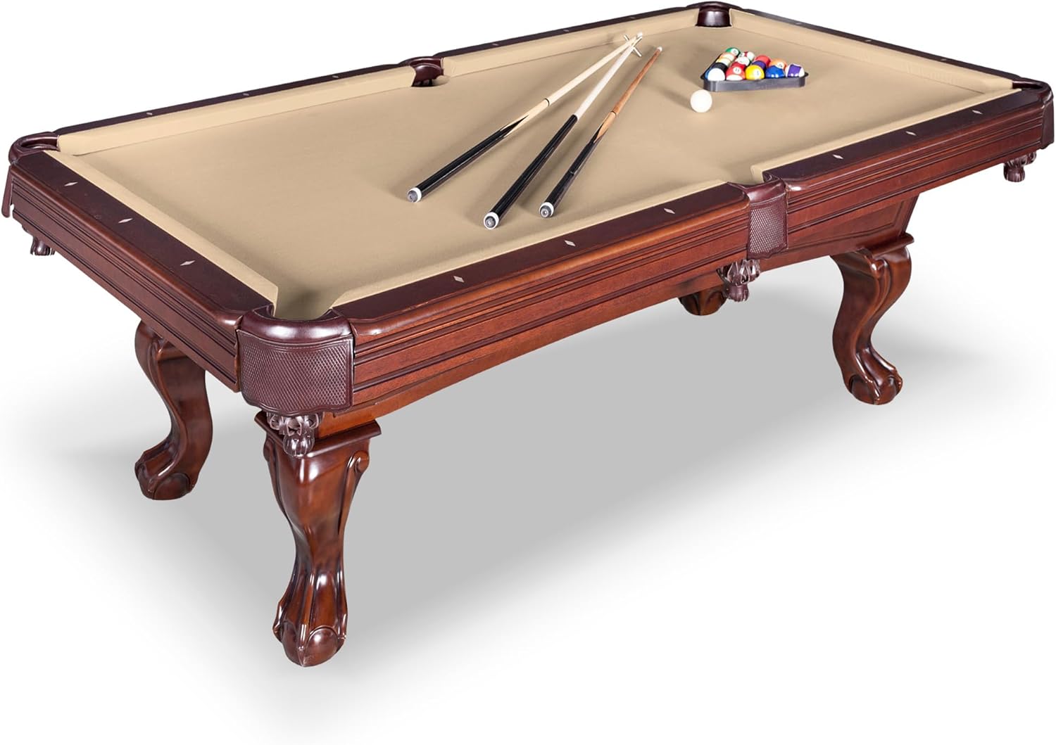 Hathaway Augusta 8 Ft Furniture Pool Table – Includes Cue Sticks, Billiard Balls – Classic Design Perfect for Family, Home, Dining, or Living Room