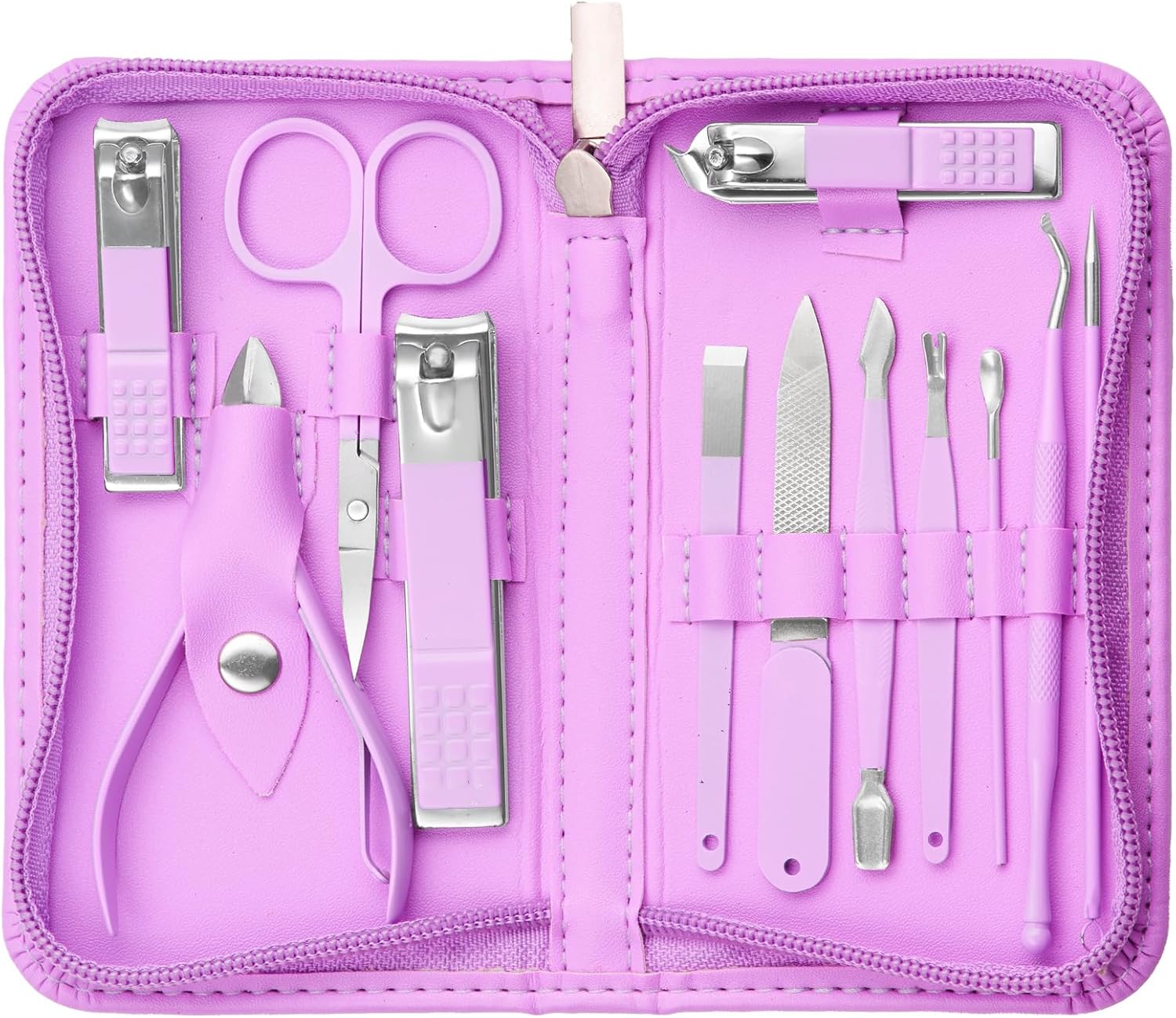 Nail Kit, Manicure Kit, Nail Care Kit For Women, Manicure Pedicure Set, Nail Clippers Toenail Clippers Kit, Professional Manicure Kit Pedicure Kit, purple Travel Case, Set of 12. ﻿