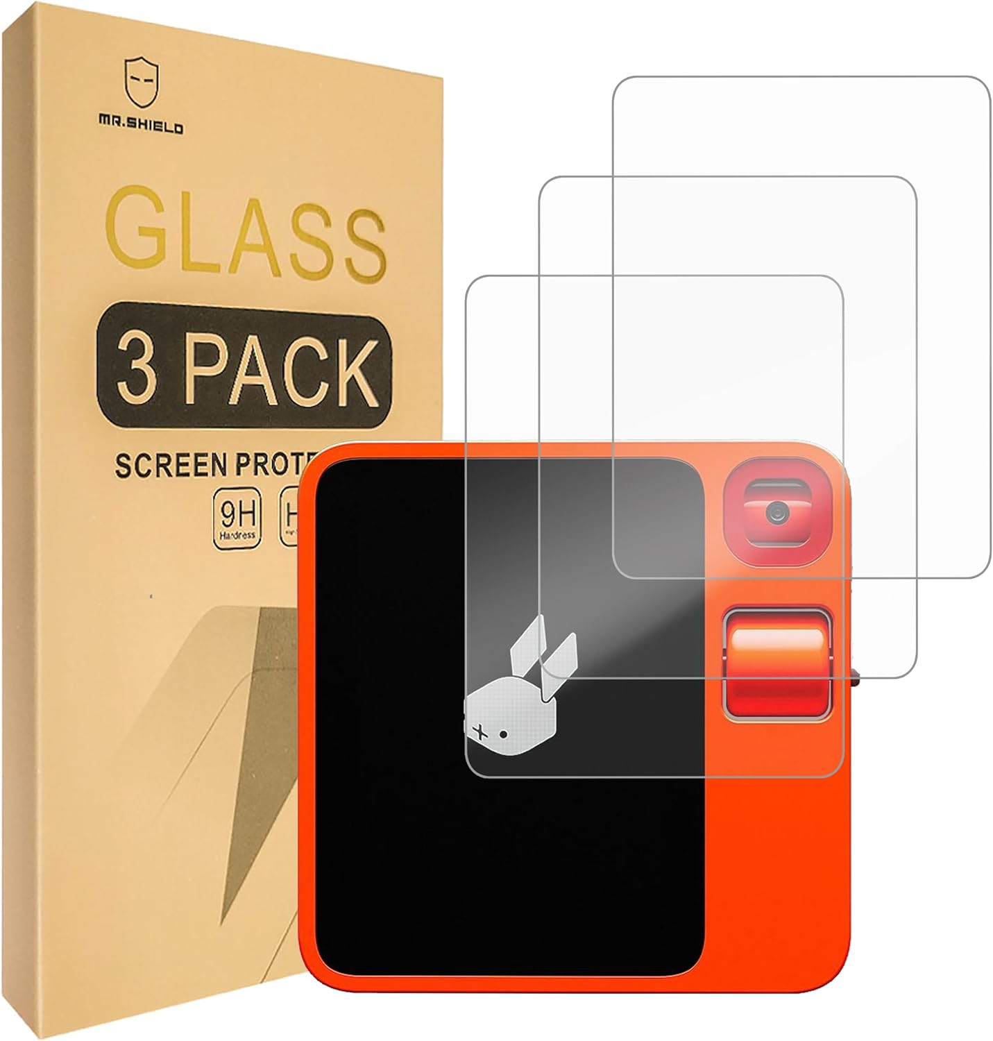 Mr.Shield Screen Protector compatible with Rabbit R1 [Tempered Glass] [3-PACK] [Japan Glass with 9H Hardness]