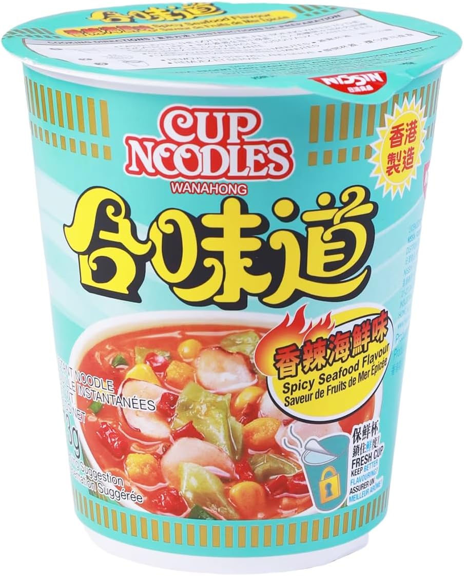 WaNaHong Nissin Cup Noodle - SPICY Seafood Flavour Ramen (24 Cups)