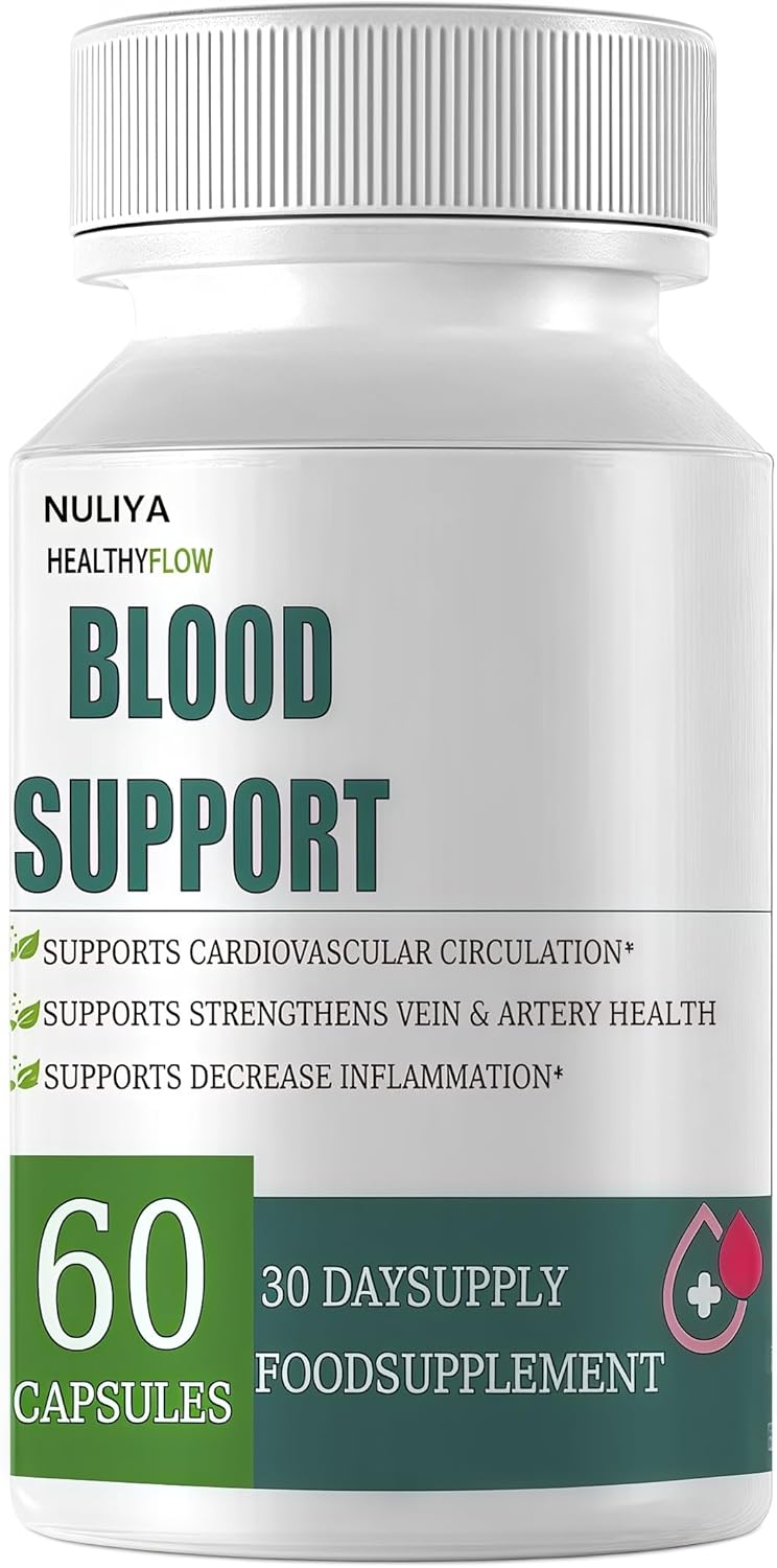 Healthy Flow Blood Support,Improved Blood Flow Supplement,Supplement with Vitamins & Minerals (60 Capsules)