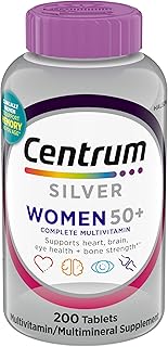 Centrum Silver Women's Multivitamin for Women 50 Plus, Multivitamin/Multimineral Supplement with Vitamin D3, B Vitamins, Non-GMO Ingredients, Supports Memory and Cognition in Older Adults - 200 Ct