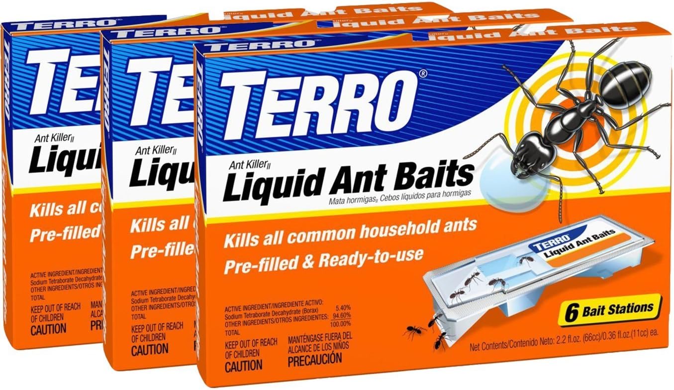 Terro PreFilled Liquid Ant Killer II Baits, 3-Packs of 6 Baits Each