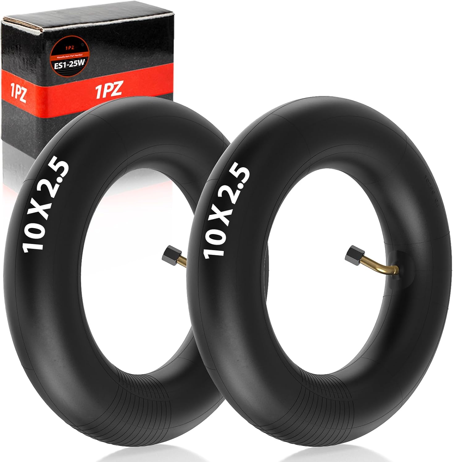 1PZ ES1-25W 10x2.50 Inner Tube for Smart Self Balance mobility Electric Scooter 36v 48v 400w 500w 800w Hub Motor Mijia M365 With TR87 Angled Stem