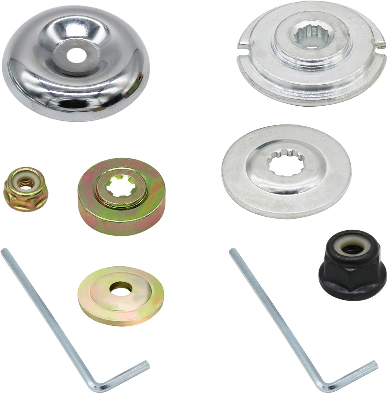 CZS 2 Kind of Lawnmower Blade Adapter Kit, Gardening Machine Brush Blade Adapter Attachment Maintenance Kit for String and Universal Trimmers Brush Cutter