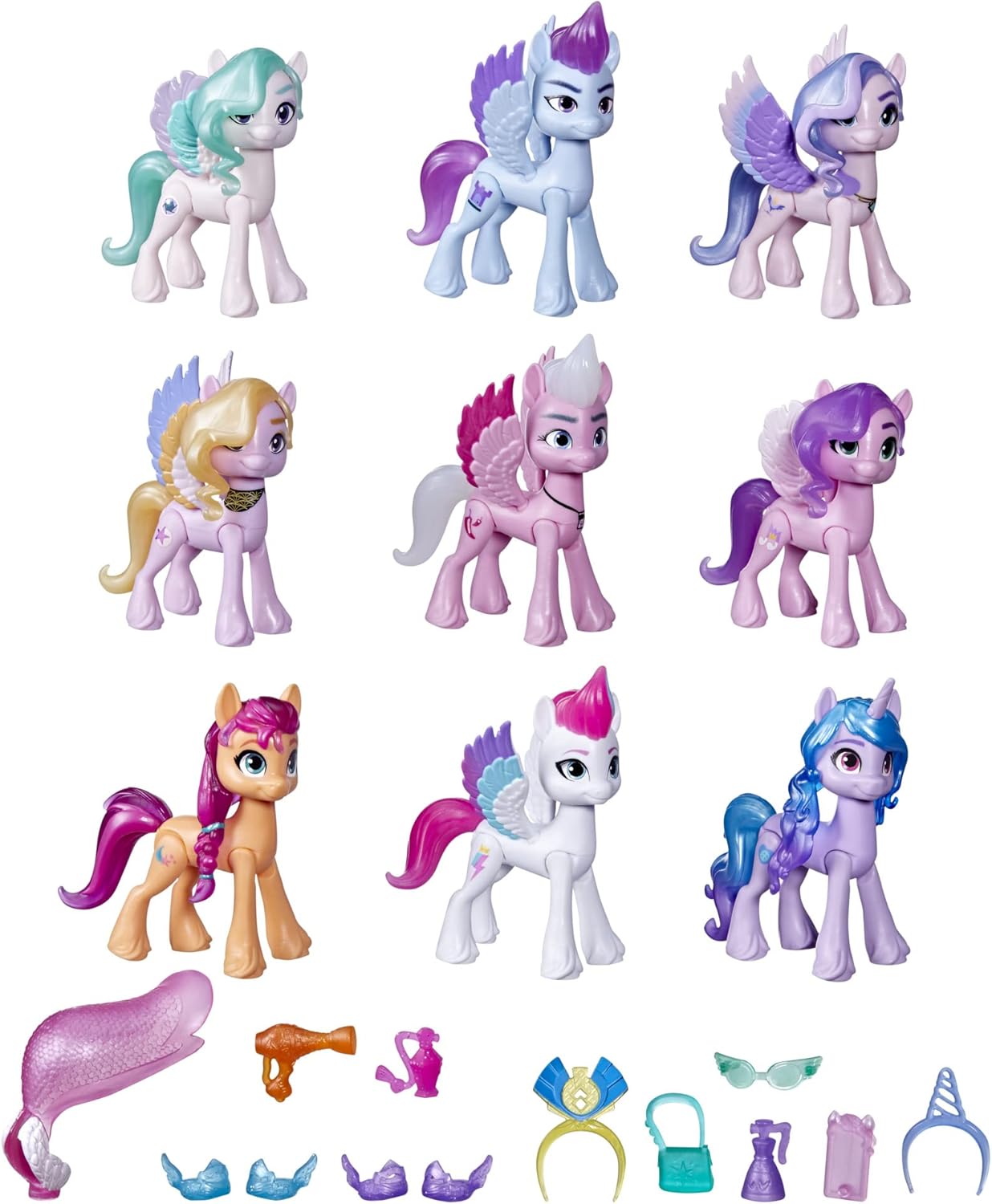 My Little Pony A New Generation Movie Royal Gala Collection Toy for Kids - 9 Pony Figures, 13 Accessories, Poster (Amazon Exclusive)