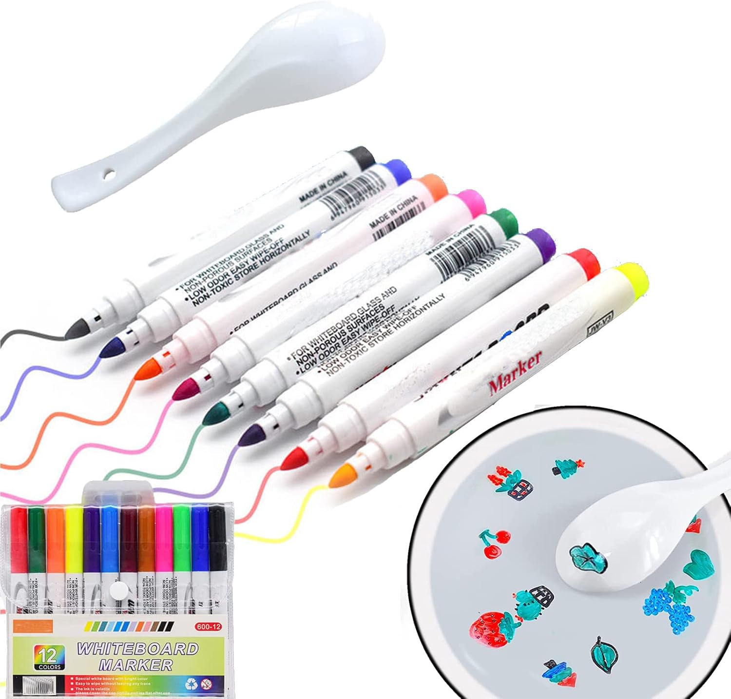 Magical Floating Ink Pen, 12pcs Multicolor Magic Water Painting Kit with Floating Ink Markers