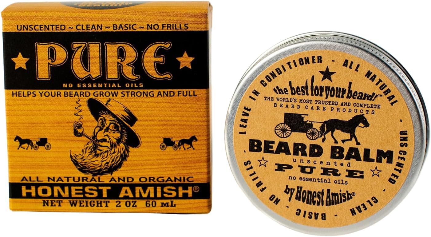 Honest Amish - Unscented Beard Balm - New!