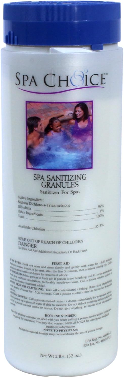 SpaChoice 2-Pounds Premium Spa Sanitizing Granules, Spa Chlorine Granules for Hot Tub, Made in USA