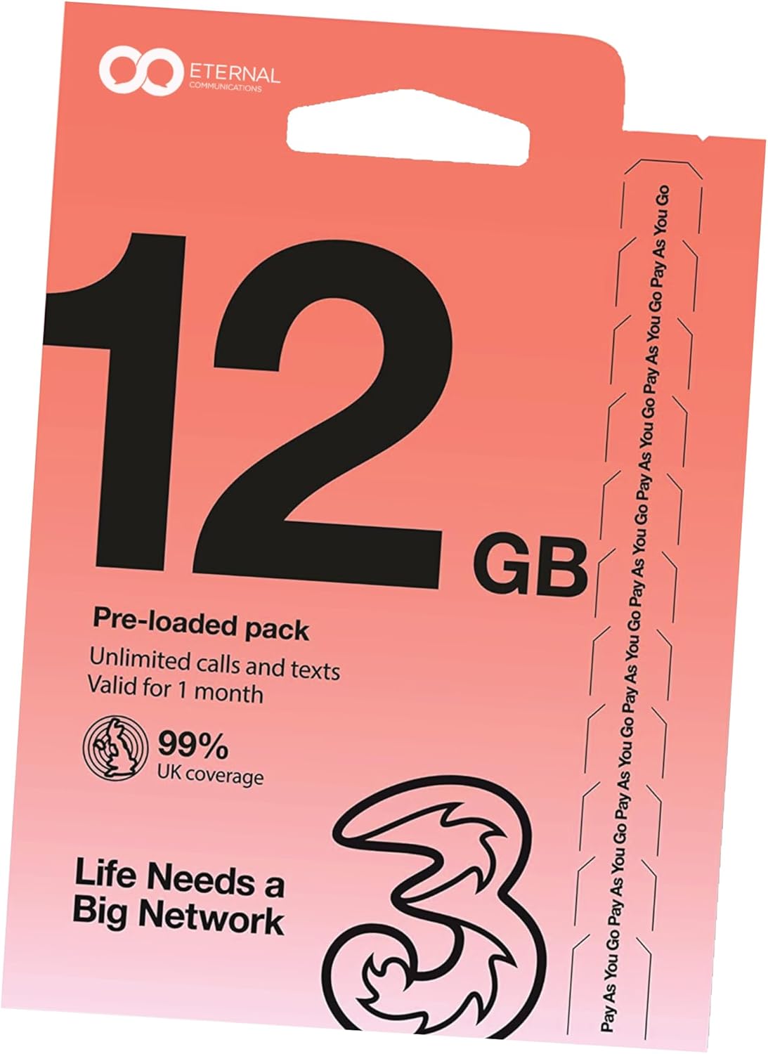 Prepaid Travel Sim Card with 12GB of 5G Data for use in 70+ Countries Worldwide + Unlimited Calls & SMS in EU + Tethering + 75GB Bonus Data in UK (Valid 30 Days)
