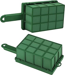 Hahood 2 Pieces Floral Foam Cage with Floral Foam Flower Arrangement Foam Cage with Handle Rectangle Flower Foam Cage Holder for Fresh Flowers, Home Party Decoration, 11.8 x 4.9 x 3.1 Inches