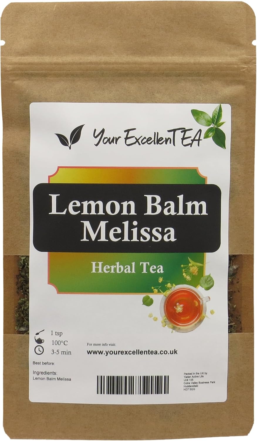Lemon Balm Herbal Tea (250g) Calming Melissa Tea Loose Leaf Blend for Relaxation and Wellness - Dried Lemon Balm Leaves for Soothing Aromatic Experience - Your ExcellenTEA