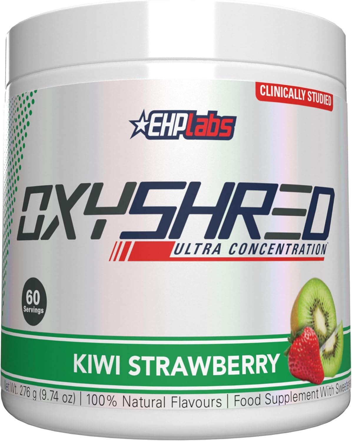 EHP Labs OxyShred Pre Workout Powder & Shredding Supplement - Preworkout Powder with L Glutamine & Acetyl L Carnitine, Energy Boost Drink - Kiwi Strawberry, 60 Servings