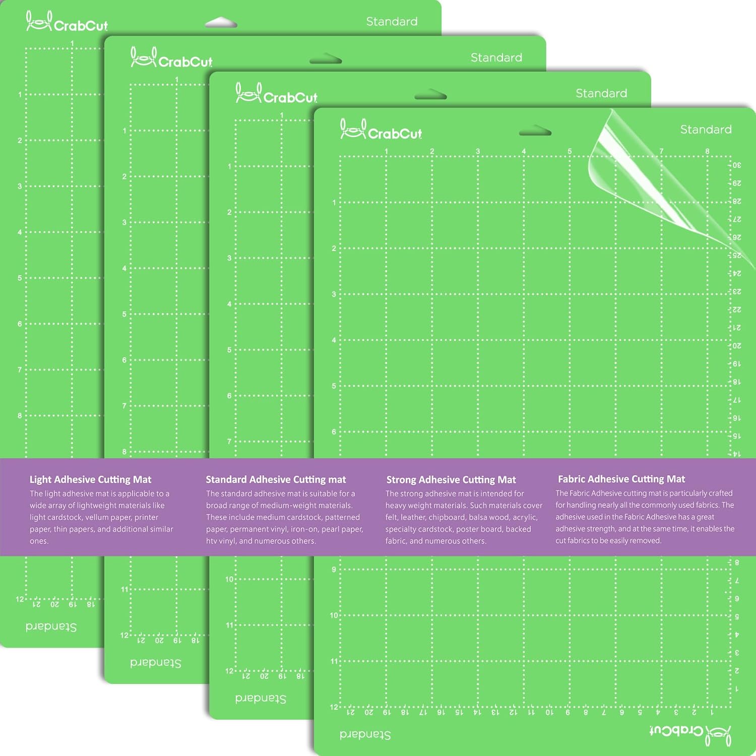 Cutting Mats for Cricut Joy Xtra: 4 Mats 8.5x12 Inch Standard Adhesive Dot Design for Eye Care Green StandardGrip Sticky Washable and Reusable Replacement Cut Mat for Cricut Joy Extra