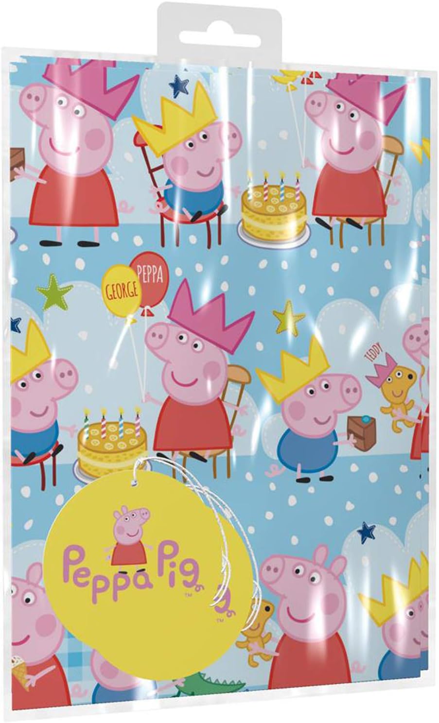 Giftmaker Peppa & George Pig Birthday Party Wrapping Paper Including 2 Sheets & 2 Tags