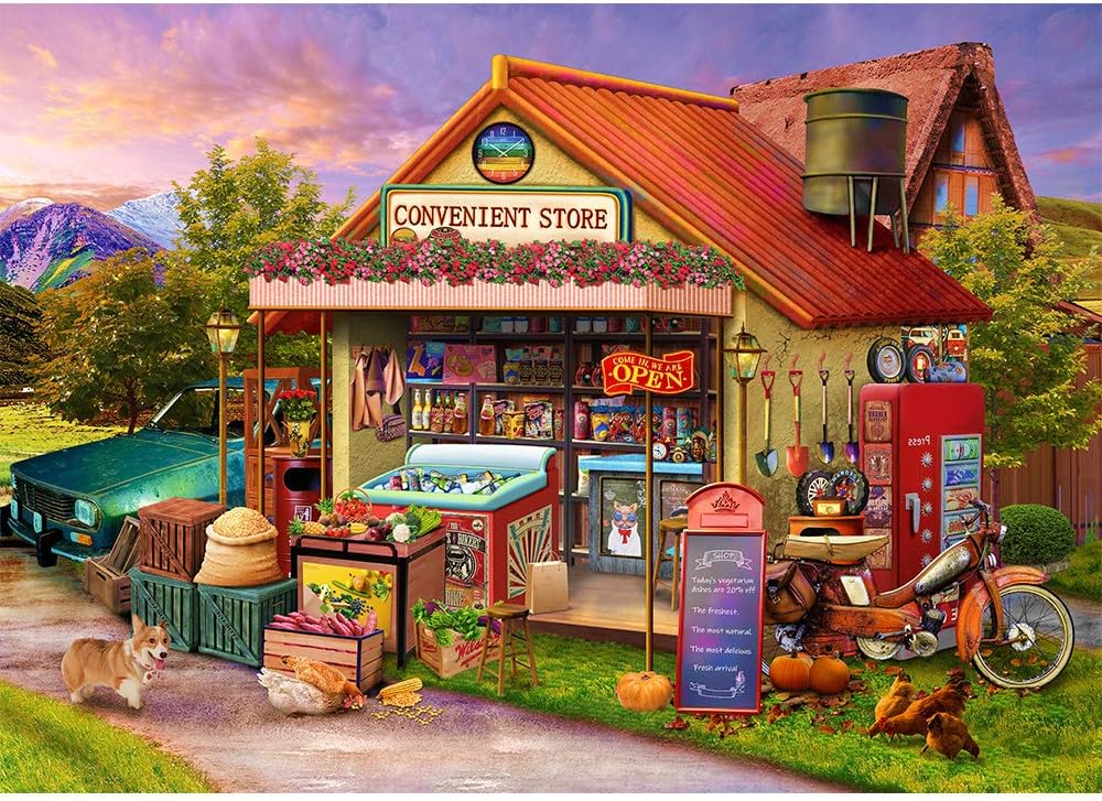 Jigsaw Puzzle 1000 Piece for Adults convenience Store Fun Family Puzzles for Adults Teens Kids 1000 Pieces Impossible Puzzles Games Gift Toys Home Decoration (27.6"x 19.7")…