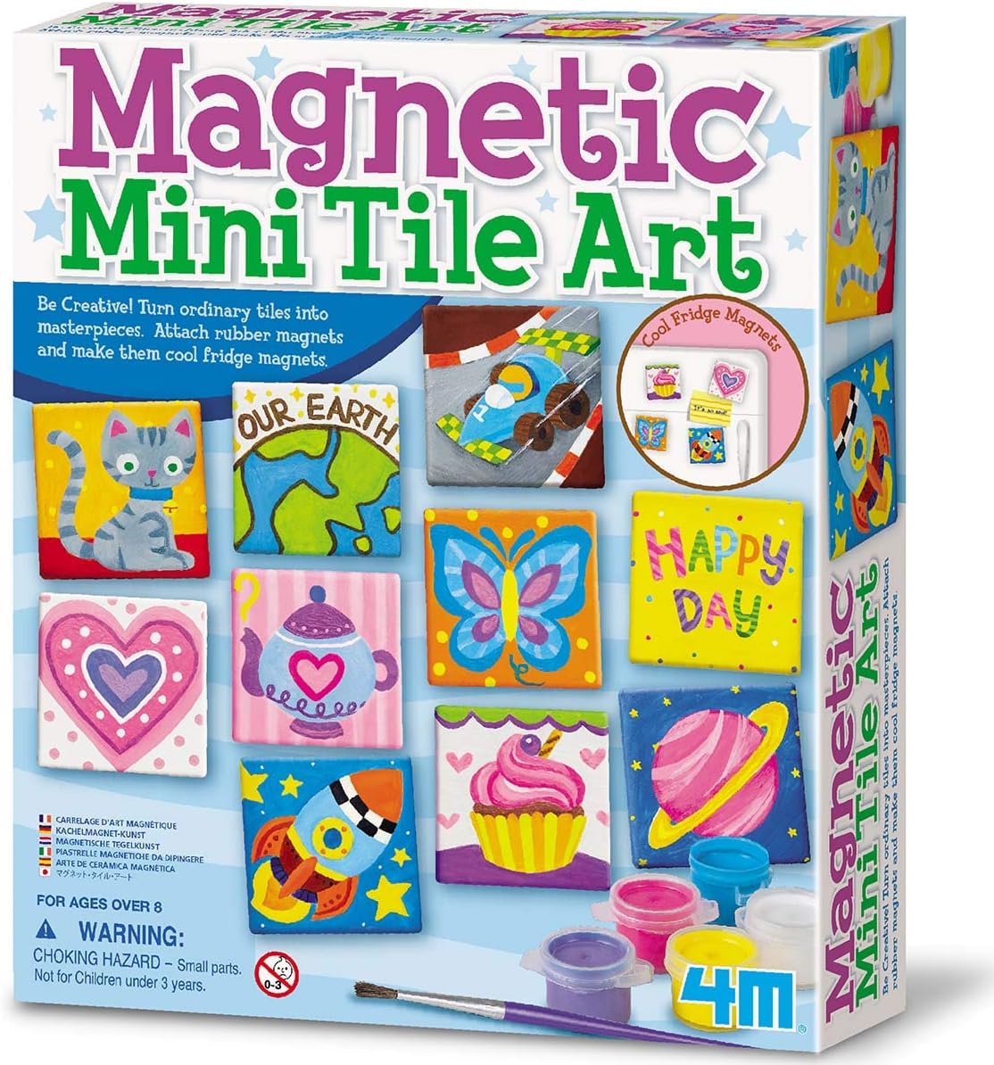 4M Magnetic Mini Tile Art - Turn Ordinary Tiles into Masterpieces, Arts and Crafts Kit for Boys and Girls 8-14 years
