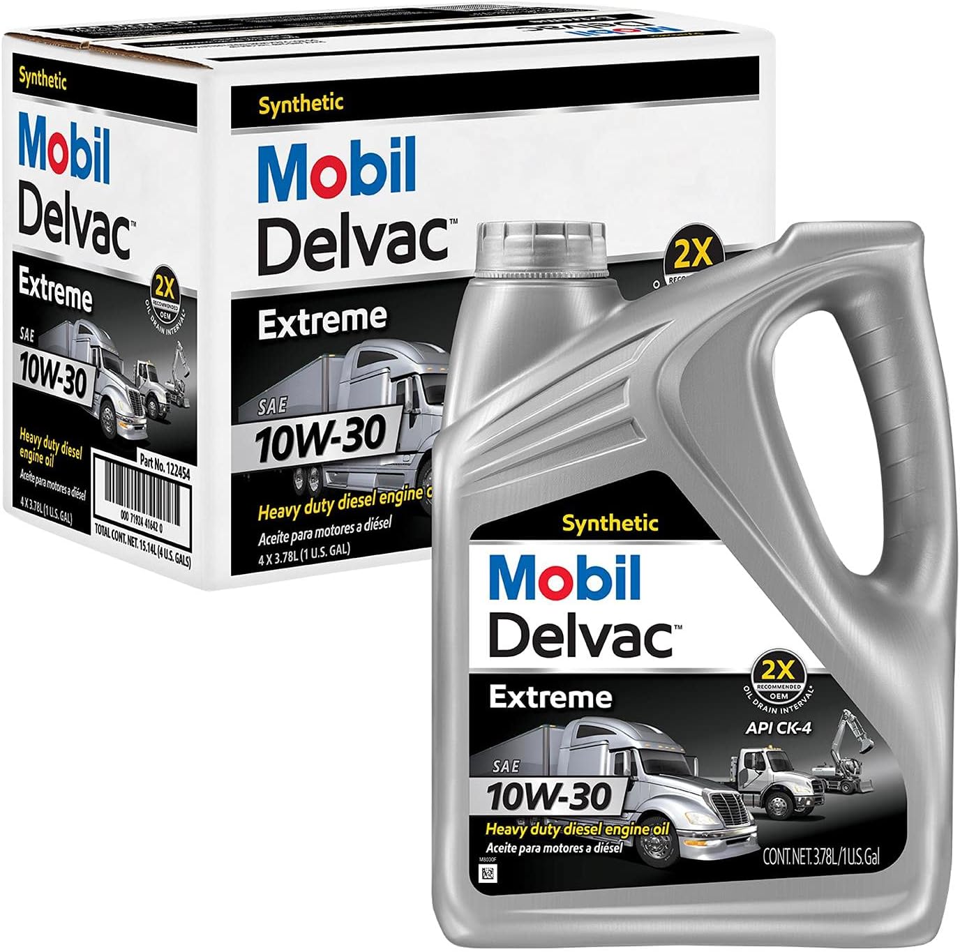 Mobil Delvac Extreme 122454 Diesel Engine Oil, 10W-30, 4 Gallons