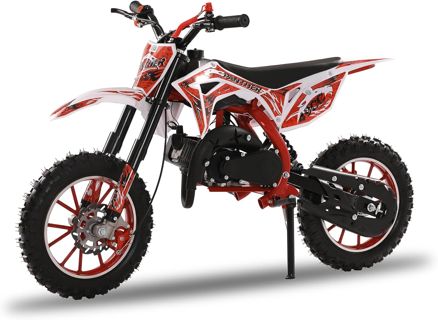 50cc 2 Stroke Dirt Bike Kids Ride On Motorcycle, Gas Powered Motorcycle, ‌Petrol Motorbike, Off Road Dirt Bikes for Kids and Adults Motocross, Mini Bike Motor Cross for Ages 8+ Children (Red)
