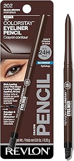 Revlon ColorStay Pencil Waterproof Eyeliner, Smudge-Proof, Eye Makeup with Built-In Sharpener, Packaging May Vary, 202 Black Brown, 0.01 Oz