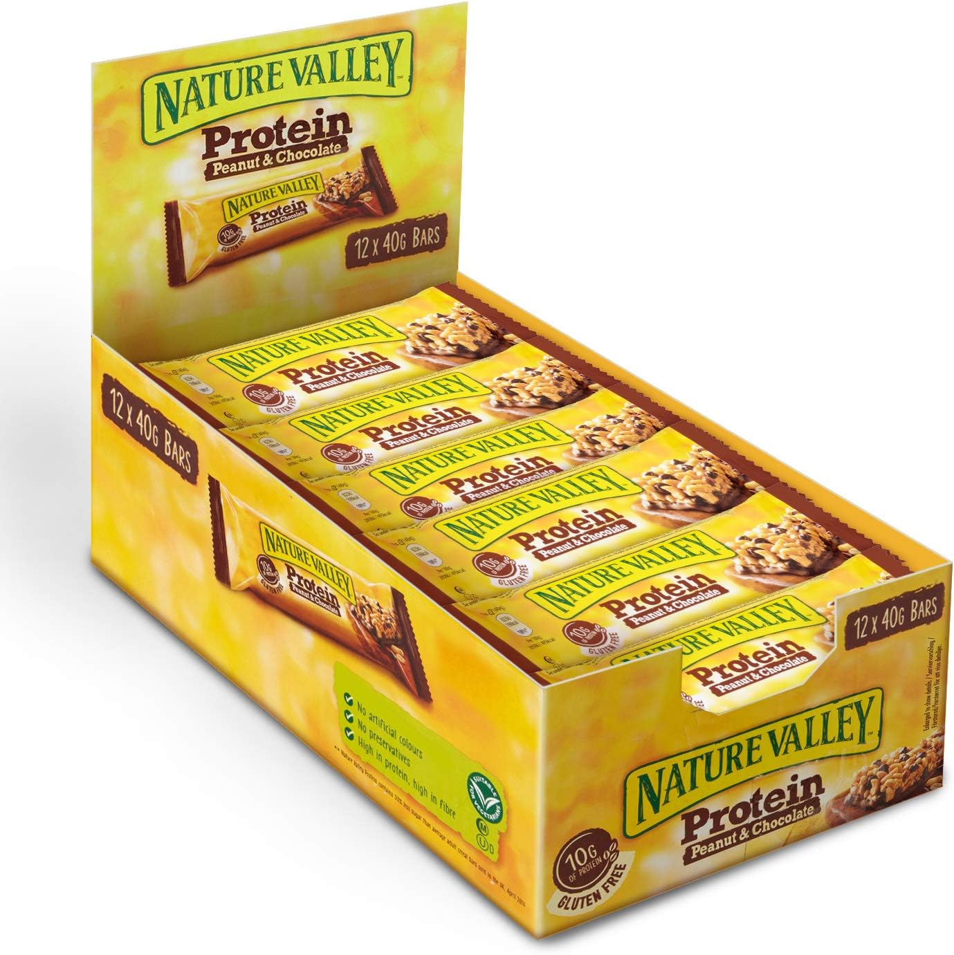 Nature Valley Protein Peanut & Chocolate Gluten Free Cereal Bars 12 x 40g