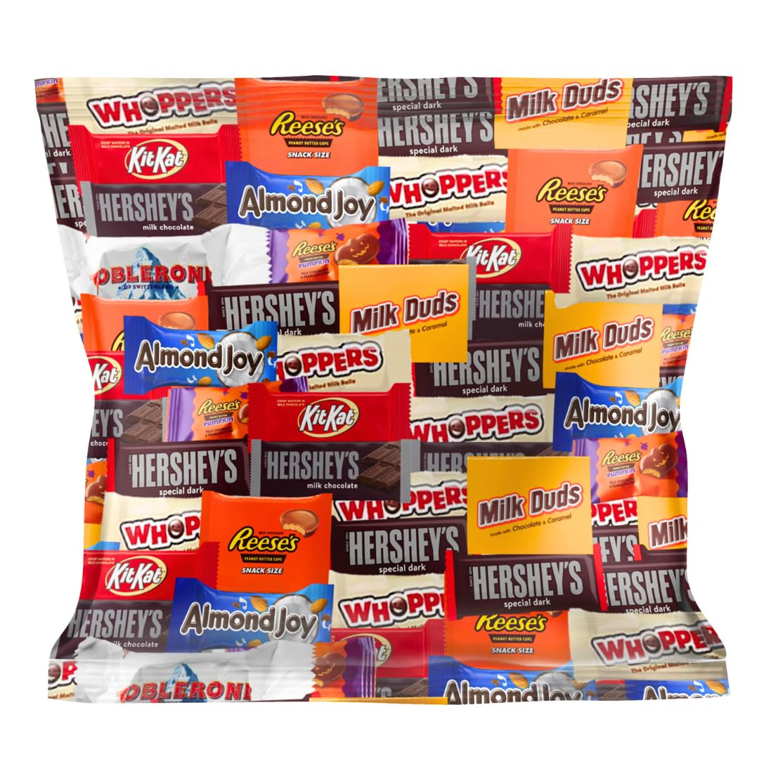 Chocolate Candy Variety Pack - 4 LB Bulk Fun Size Mix, Individually Wrapped for Trick-or-Treaters!