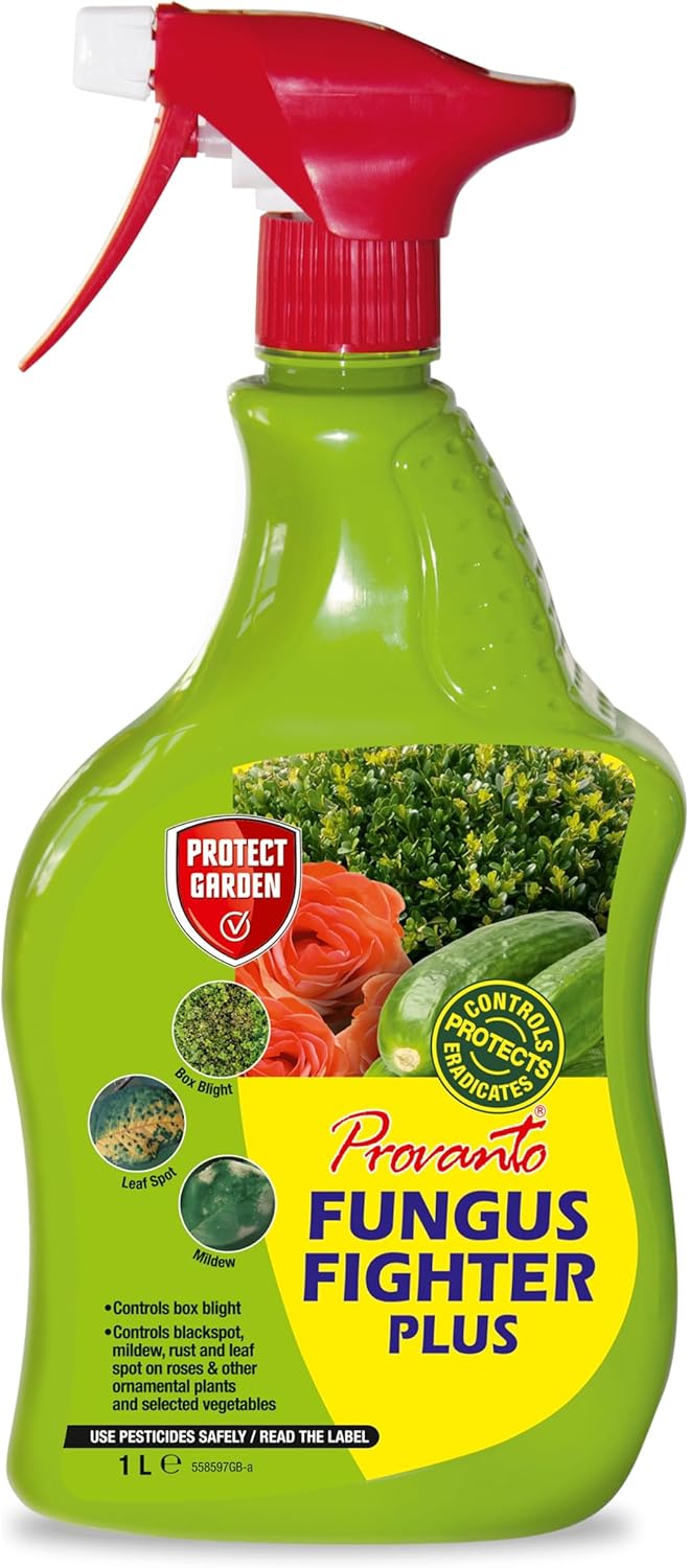 Provanto - Fungus Fighter Plus - Eradicates, Controls & Protects for Up To 3 Weeks - Garden Care, Plant Protection, Ready to Use Fungicide, Use Indoor & Outdoor on Flowers, Fruit & Veg, Shrubs - 1L