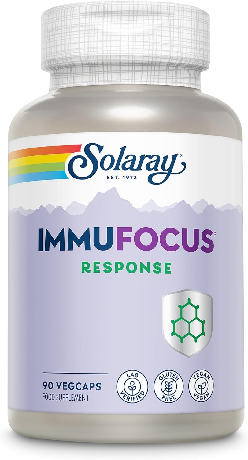 SOLARAY Solaray Immufocus Response - Lab Verified -Vegan - Gluten Free 90 VegCaps, 1 count (Pack of 1)