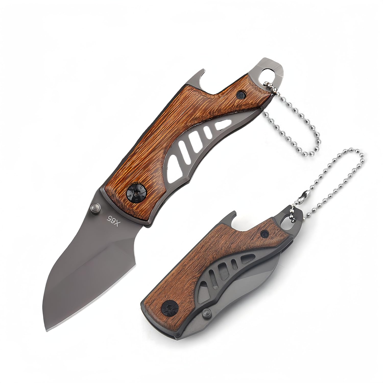 LMJIAANPU Folding Multitool Tool, Wooden Handle Cutter Multi Tool With Bottle Opener for Ideal Pocket Tool for Camping, DIY Activities, Hiking - Gift Men