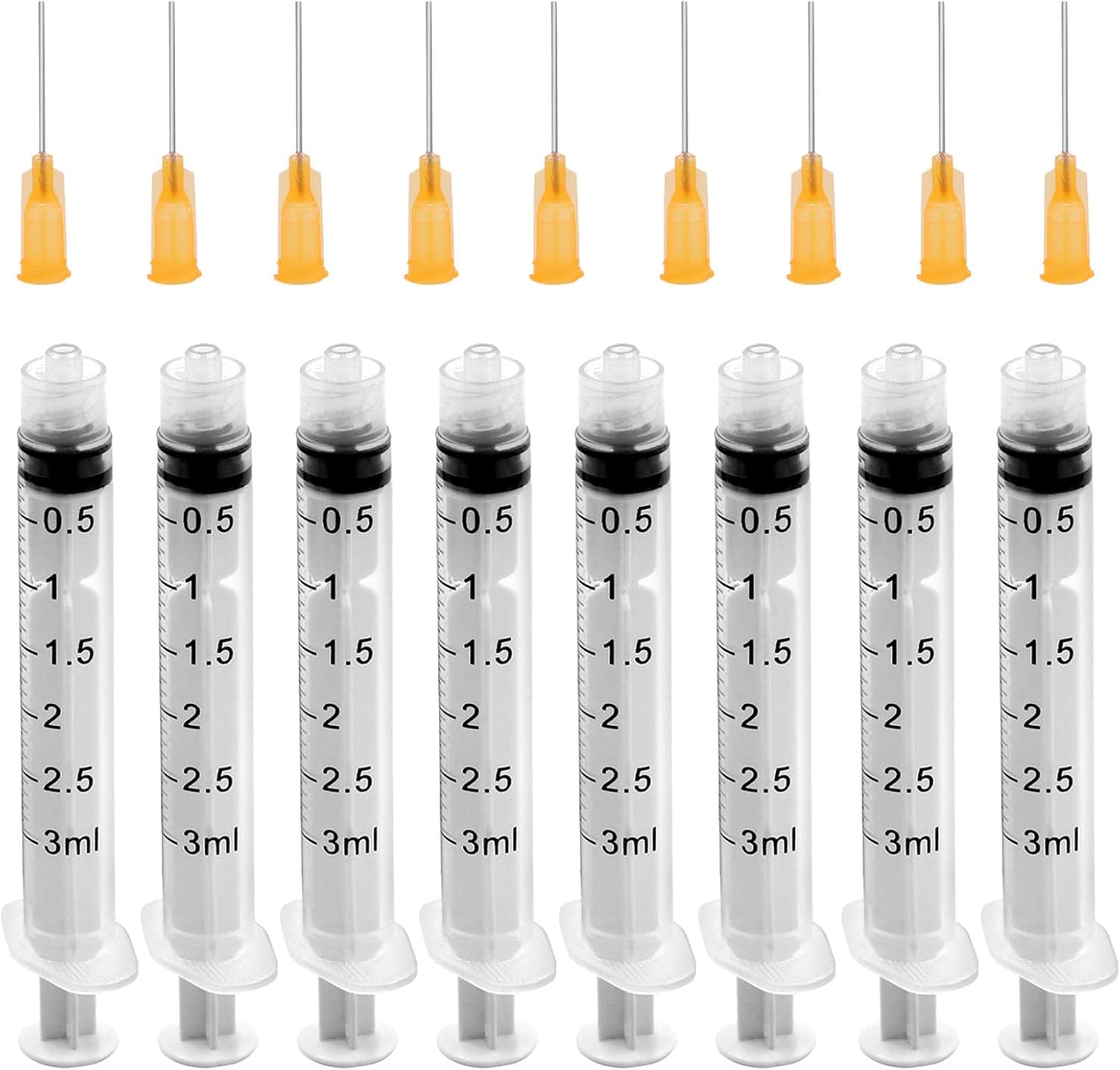 15 Pcs Syringe 3ml, Plastic Syringe, Reusable Fodder Syringes, Collection Ink Filling Syringes for Lab, Glue, Industrial, Scientific Labs