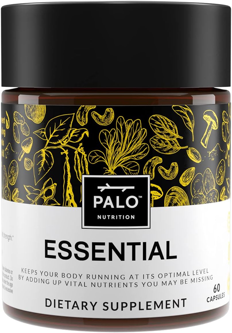 PALO Essential+ Adult One Daily Ritual Multivitamin with Vitamins D3, K2 (as MK7), B12, E, Folate, Minerals Boron and Magnesium and More (60 Capsules, 2 Month Supply)