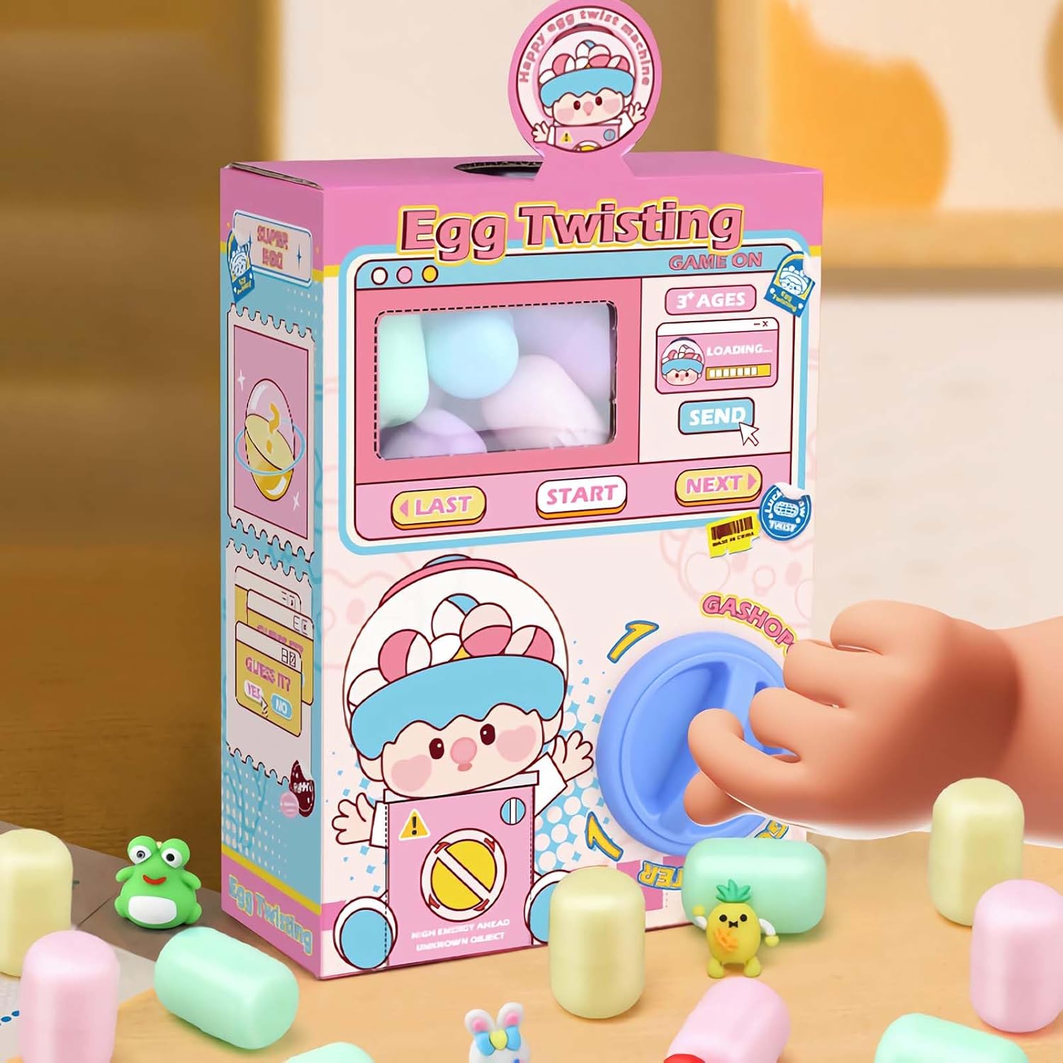 Lalvilaiy Mini Vending Machine Kids Toys Claw Machine Dragon Egg Twist, Interactive Creative Surprise Eggs with Toys Inside, Perfect for Birthdays, Halloween, Christmas, Easter egg hunt gift (pink)