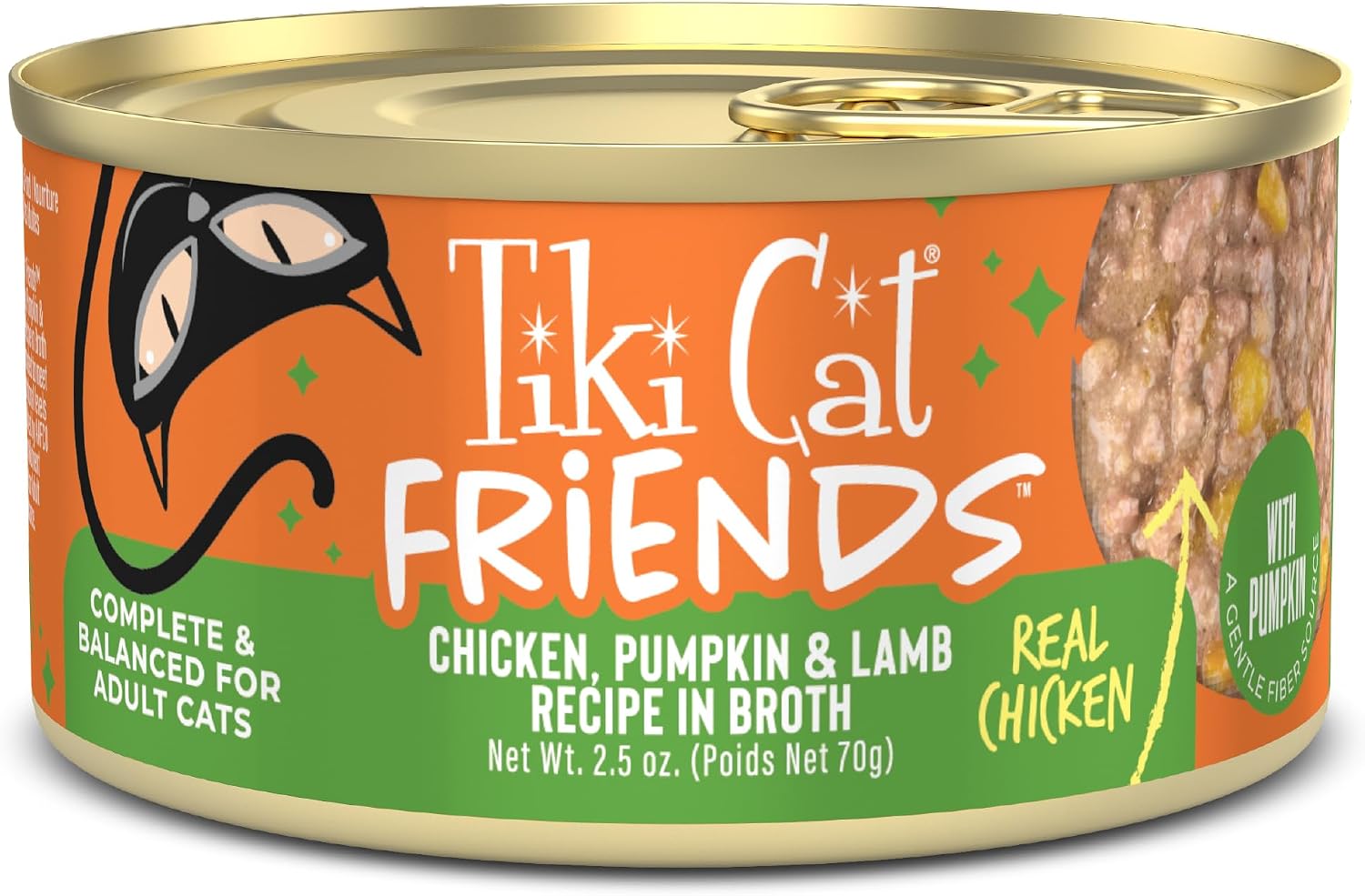 Tiki Cat Friends Wet Cat Food, Chicken, Pumpkin & Lamb, 2.5 oz. Cans
