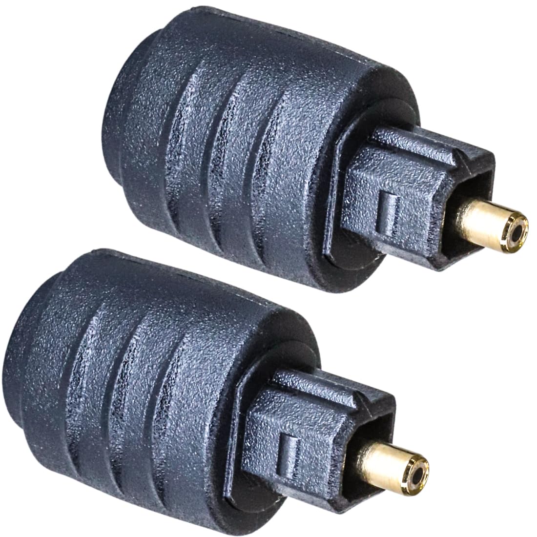 F Season RWM016-U 2pcs Black Mini Toslink Optical 3.5 mm Female Jack to Toslink Optical Audio Adapter