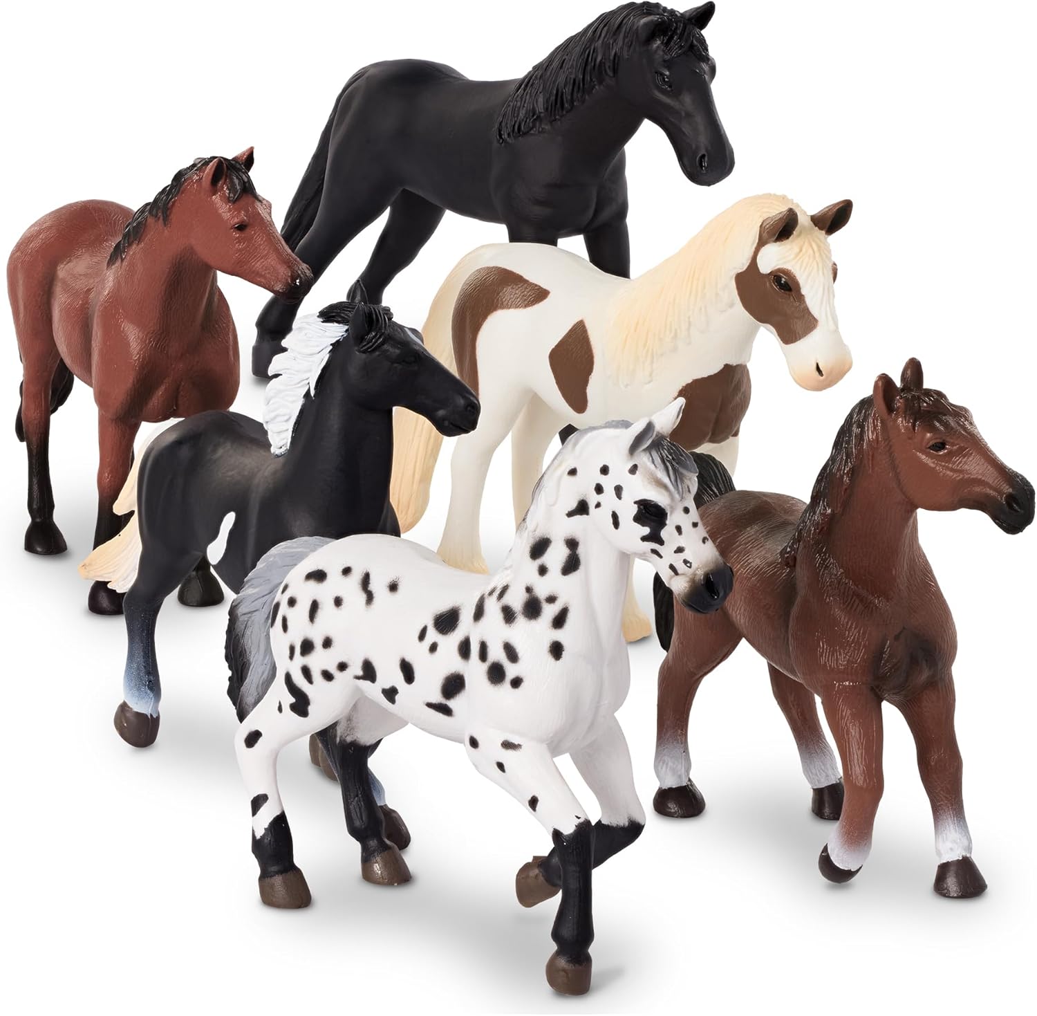 Terra by Battat – 6 Pieces 6-Inch Horse Figurines – Horse Toy Set – Realistic Plastic Animal Figurines – Collectible Gift for 3+ Years – Party Decorations & Playtime