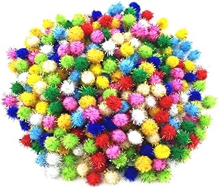 Kbraveo 1000pcs 1/2 Inch Glitter Poms Sparkle Balls for Craft,Multicolored Glitter Poms