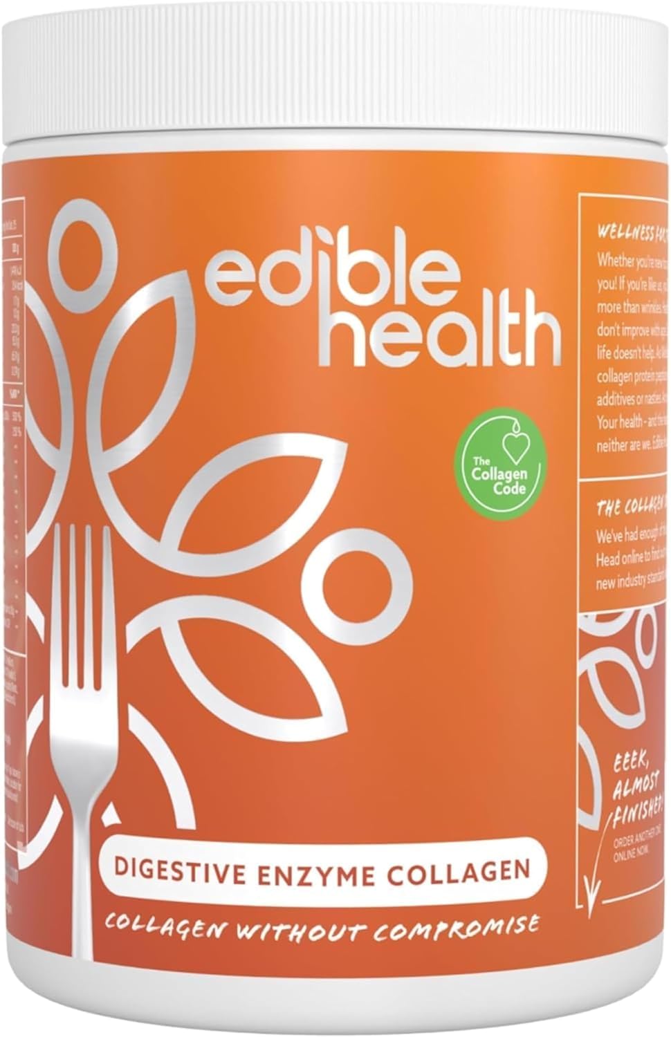 Edible Health Digestive Enzyme High Protein Powder - Infused with Collagen, Bromelain, Psyllium, Glutamine & Prebiotics for Balanced Digestive Wellness - 400g