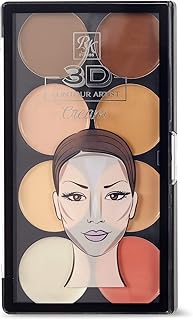 Ruby Kisses Flawless Finish with 3D Contour Cream Makeup Palette – Lightweight, Multi-Palette, Contouring Foundation, Creamy, Sculpt &Highlighting, Define Cheekbones (Light)