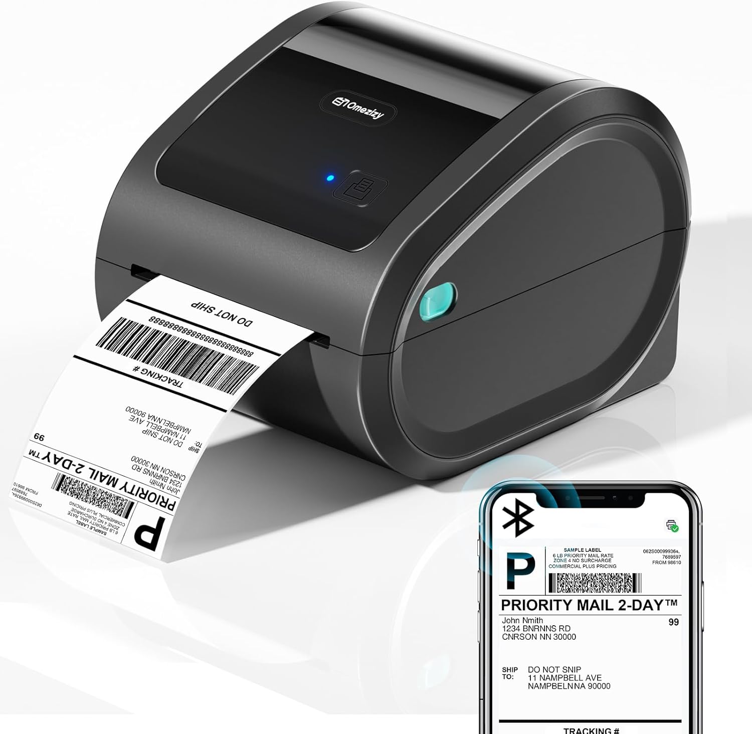 Bluetooth Thermal Label Printer 4x6 - D520BT Thermal Shipping Label Printer for Small Business, Wireless Label Printer with Built-in Label Holder, Compatible with USPS, Shopify
