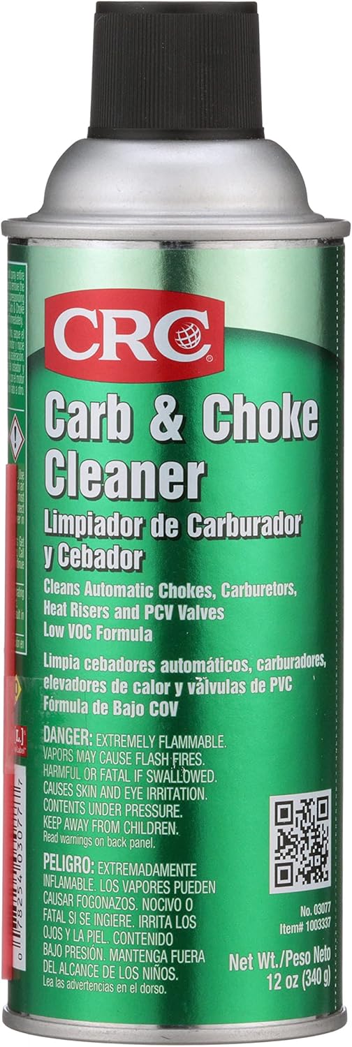 CRC Carb & Choke Cleaner 03077 – 12 Wt. Oz. Aerosol, High-Performance Cleaner (Pack of 1)