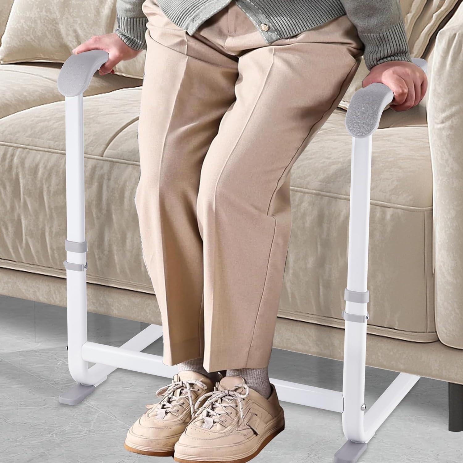 YUCHENGTECH Stand Assist for Elderly 6 Height Adjustable Standing Aid Chair Couch Stand-up Aid with Non-Slip Handles for Patients Seniors and Disabled Loading 330 lbs ﻿