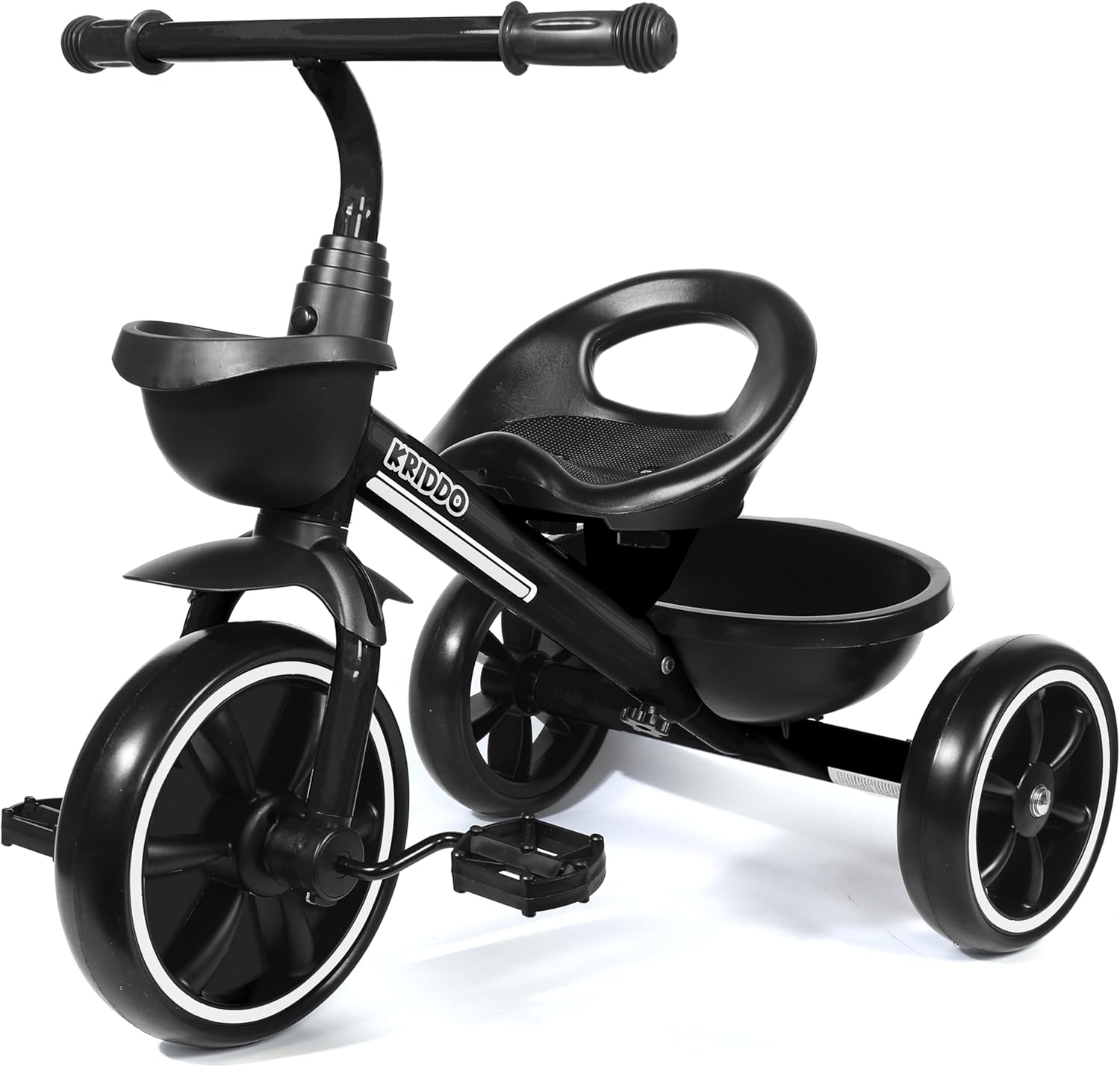 KRIDDO Kids Tricycles Age 24 Month to 5 Years, Toddler Kids Trike for 2.5 to 5 Year Old, Gift Toddler Tricycles for 2-4 Year Olds, Trikes for Toddlers, Black