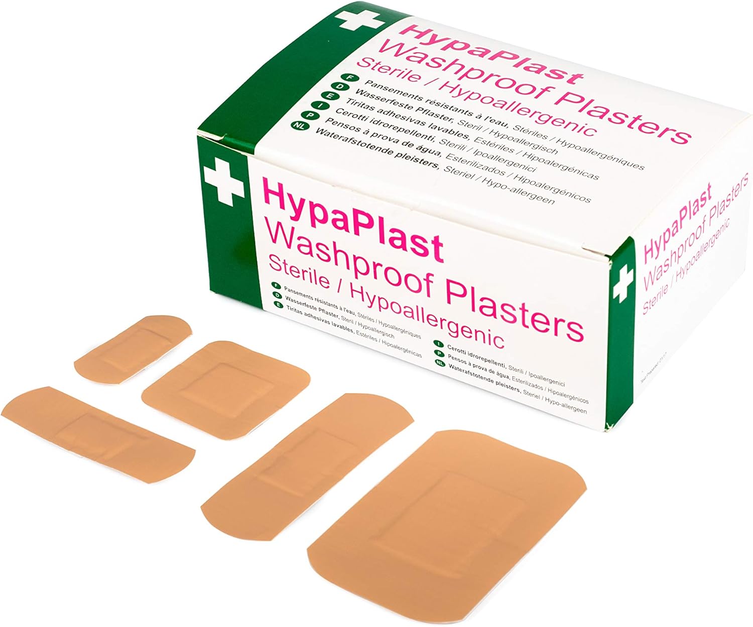 Safety First Aid Group HypaPlast Pink Washproof, Assorted (100) Sterile Hypoallergenic